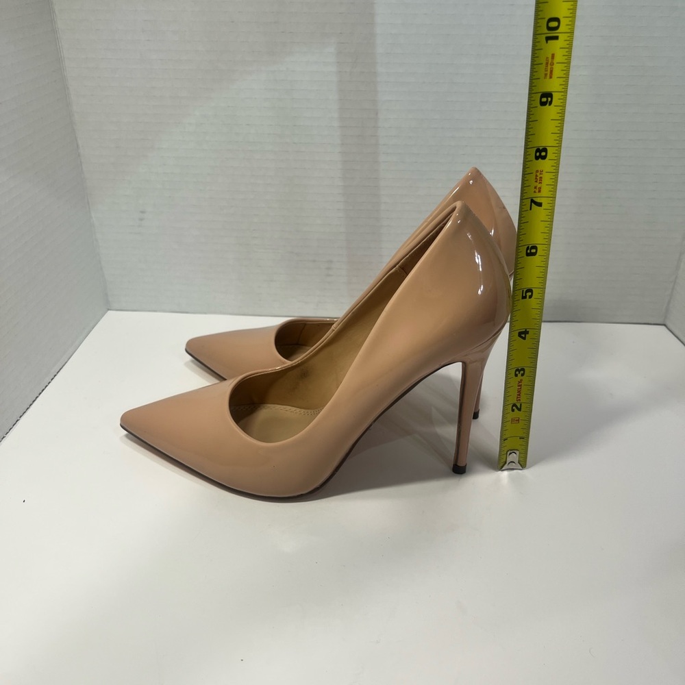 Liliana Blush/ Nude/ Beige Patent Pointed-Toe Stiletto Pumps - Picture 3 of 5